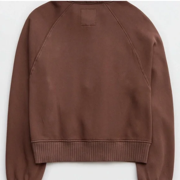 NWT Aerie Quarter Snap Sweatshirt Brown XXL - Picture 5 of 8